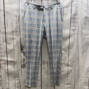Paisley & Gray Blue Plaid Slim Fit Pants Size 31 x 32